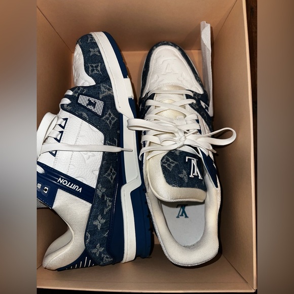 Louis Vuitton Trainers, Blue, Size 15, Like New with Box - Picture 2 of 11